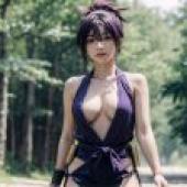 電腦桌布，Yuzuriha 杠 Hells Paradise 地獄樂，真人，妖紫蛇影