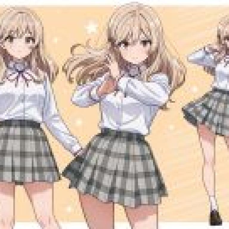 紫陽菜瀨名，雙手叉腰的動漫女孩。