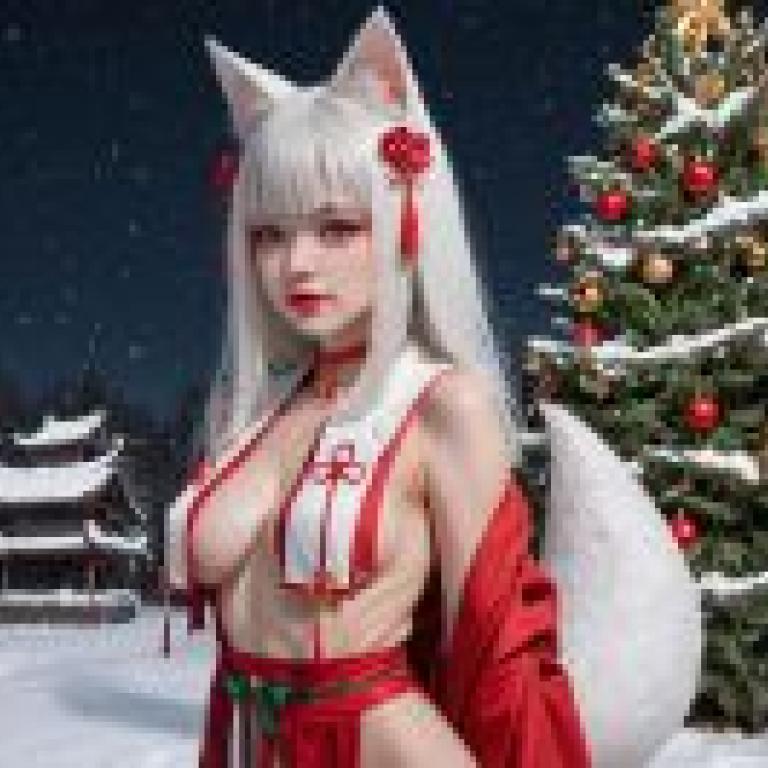 聖誕節裡的女孩，一隻穿著紅白襯衫的貓。