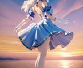 崩壞星軌，羅賓，天使站在水面上。