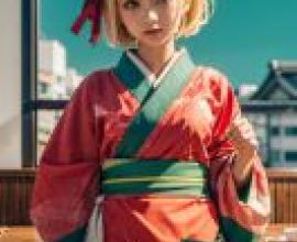 手機桌布，錦木千束 (Chisato Nishikigi)，寫實，這位女士穿著日本傳統和服。
