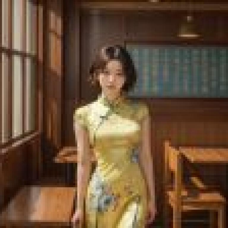 Light and Shadow Cheongsam Real Painting -Aesthetic Free Tablecloth Download