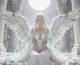 Angels in the Palace，Woman sitting with wings.