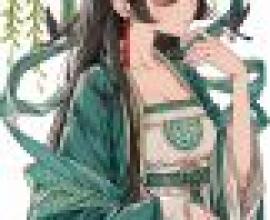 Fantasy Dream，An anime drawing of a woman with black hair and long eyelashes.