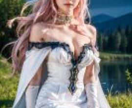 手機桌布， Sephie Michaela Deviluke  セフィー・ミカエラ・デビルーク To LOVE Ru， 寫實，一位身穿白色洋裝的女孩坐在長椅上。