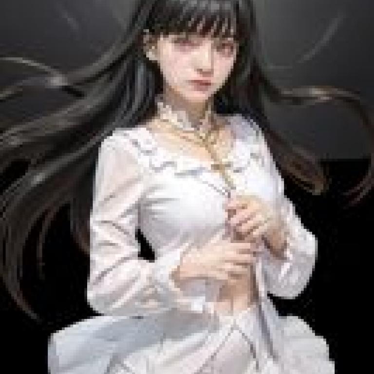 Anne food wars shokugeki no soma，A girl with long dark hair wearing a white dress.