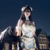電腦桌布，雅兒貝德，アルベド，Albedo，OVERLORD角色，真人版，黑白天使：金翅高大女天使Cosplay