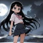 Killer GirlBlack haired anime character with sword.