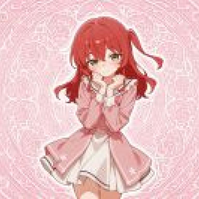 kita，一個女孩穿著粉紅色毛衣。