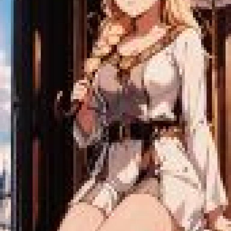 TA，A cartoon girl with blonde hair holding an umbrella.