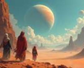 朝聖之旅，三人走在沙灘上。