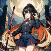 Schoolgirl Demons，A girl with a sword in her hand.