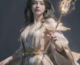 Female mage，A woman with a wand in her hand.