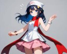 Pokémon heroineAnime girl with white dress and red ribbon.
