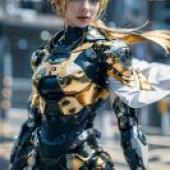 手機桌布，機甲美女，寫實，Gowld Minport 雜誌 2015 年 9 月至 10 月封面。