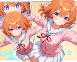Hoto kokoa IS THE ORDER A RABBIT NAI，Two girls on front side of card.