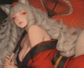 Fox Fairy，A cat woman holding a sword.