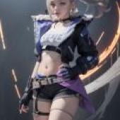 yinlang bronya zaychik，A girl in a biker outfit.