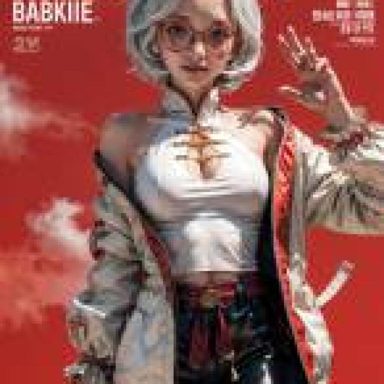 手機桌布，Purah The Legend of Zelda，寫實，《SLiMber》雜誌的封面上是一位穿著白襯衫和藍褲子的女士。