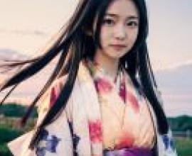 kimono uchikake Hime，穿著和服的女人。