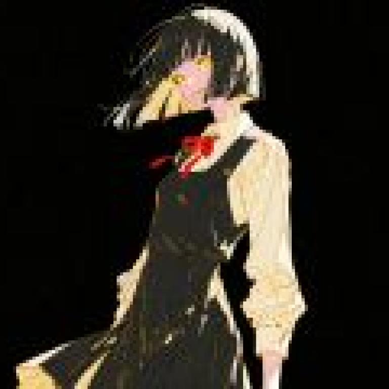 日本JK剪影，長髮瀏海的女性。