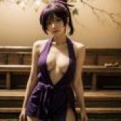 電腦桌布，Yuzuriha 杠 Hells Paradise 地獄樂，真人，深紫泳影